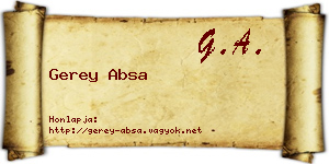 Gerey Absa névjegykártya